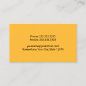 Carte De Visite Entrepreneur Plante de l'excavateur de constructio (Dos)