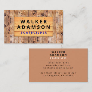 Carte De Visite Entrepreneur Professionnel - Aspect bois rustique
