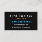 Carte De Visite Entrepreneur professionnel de la fabrication de so (Dos)