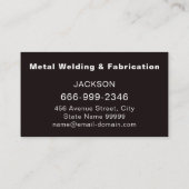 Carte De Visite Entrepreneur professionnel de la fabrication de so (Dos)