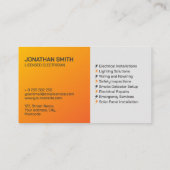 Carte De Visite Entrepreneur professionnel en électricité - Électr (Dos)