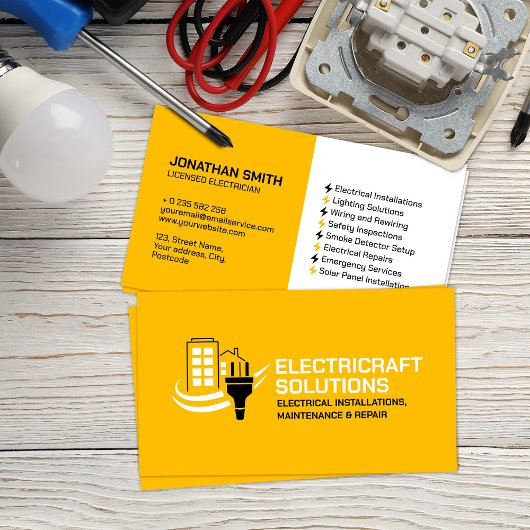 Carte De Visite Entrepreneur professionnel en électricité - Électr