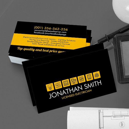 Carte De Visite Entrepreneur professionnel en électricité - Électr