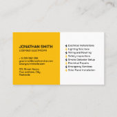 Carte De Visite Entrepreneur professionnel en électricité - Électr (Dos)