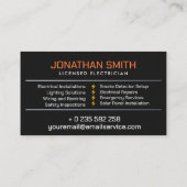 Carte De Visite Entrepreneur professionnel en électricité - Électr (Dos)