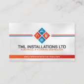 Carte De Visite Entrepreneur professionnel en électricité et plomb (Devant)