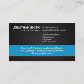 Carte De Visite Entrepreneur professionnel en électricité et plomb (Dos)