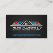 Carte De Visite Entrepreneur professionnel en électricité et plomb (Devant)