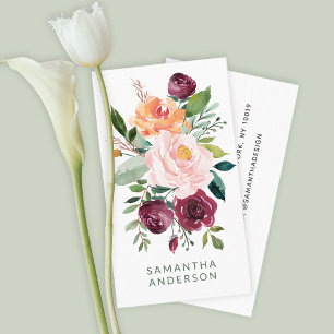 Carte De Visite Entrepreneur Russe Féminin Floral Bouquet