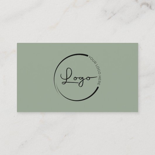 Carte De Visite Entrepreneur Sage Green Logo QR Code  (Dos)