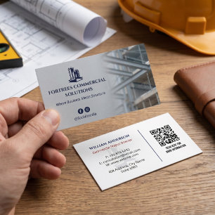 Carte De Visite Entrepreneurs de bâtiments commerciaux Gris fer