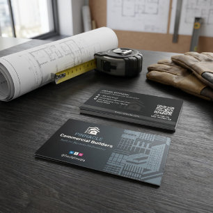 Carte De Visite Entrepreneurs de bâtiments commerciaux   Minimalis