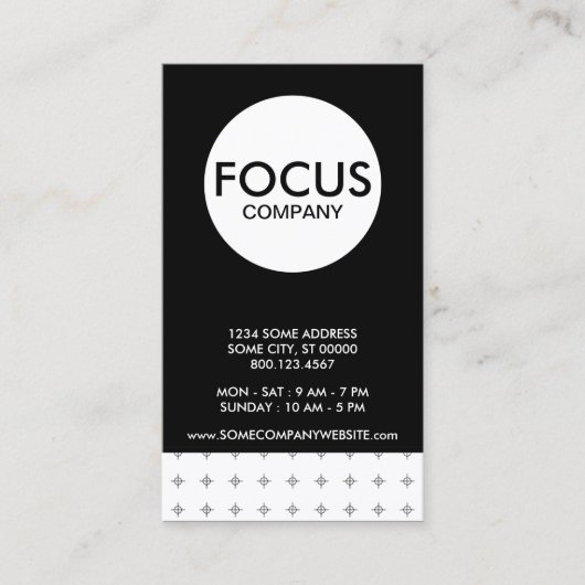 Carte De Visite entreprise à focale simple (Devant)