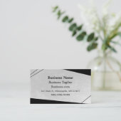 Carte De Visite Entreprise Abstraite grise et noire (Debout devant)
