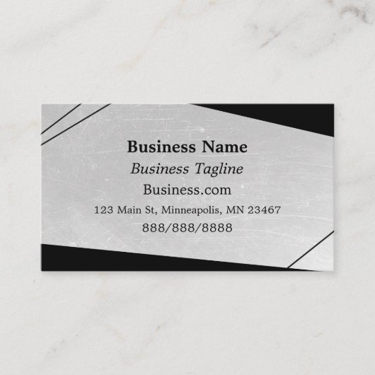 Carte De Visite Entreprise Abstraite grise et noire (Devant)
