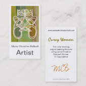 Carte De Visite Entreprise artistique moderne Vert Abstrait (Devant / Derrière)