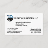 Carte De Visite Entreprise d'acquisition (Dos)
