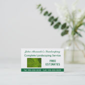Carte De Visite Entreprise d'aménagement paysager, jardin et servi (Debout devant)