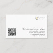 Carte De Visite Entreprise d'architecture moderne avec design arti (Dos)