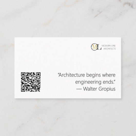 Carte De Visite Entreprise d'architecture moderne avec design arti (Dos)