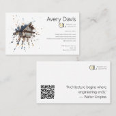 Carte De Visite Entreprise d'architecture moderne avec design arti (Devant / Derrière)