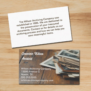 Carte De Visite Entreprise d'archiviste Photographies anciennes Ar