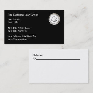 Carte De Visite Entreprise d'Avocat de Classe et Référence