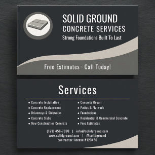 Carte De Visite Entreprise de Béton Professionnelle