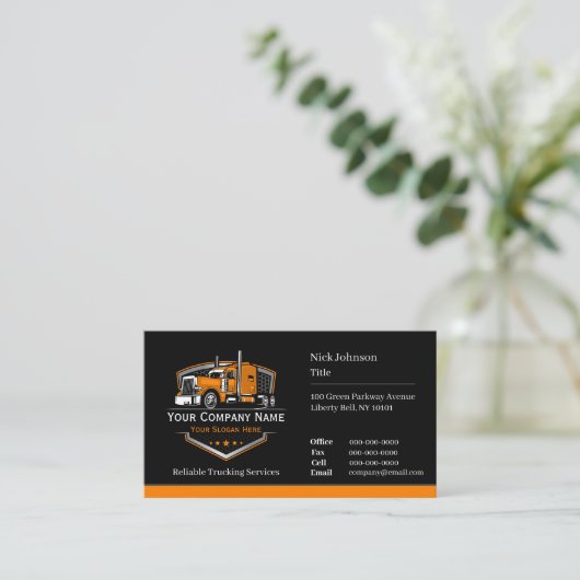 Carte De Visite Entreprise de camionnage professionnel Code QR (Debout devant)