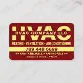 Carte De Visite Entreprise de Climatisation Chauffage HVAC Luxe (Devant)