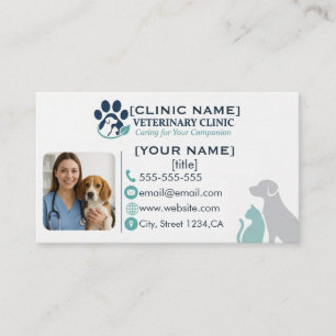 Carte de Visite Entreprise de Clinique Vétérinaire