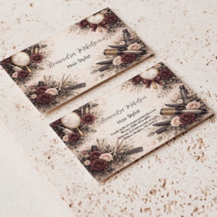 Carte De Visite Entreprise de coiffure florale élégante