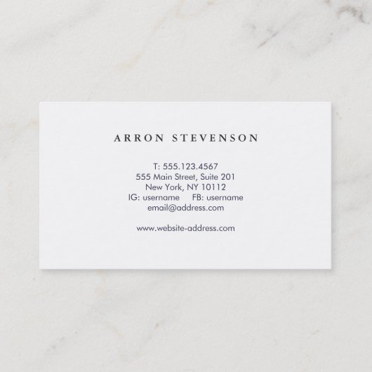 Carte De Visite Entreprise de construction blanche simple et class (Dos)