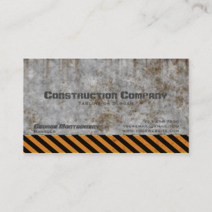 Carte De Visite Entreprise de construction concrète de précautio