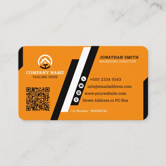 Carte De Visite Entreprise de construction, construction générale, (Devant)