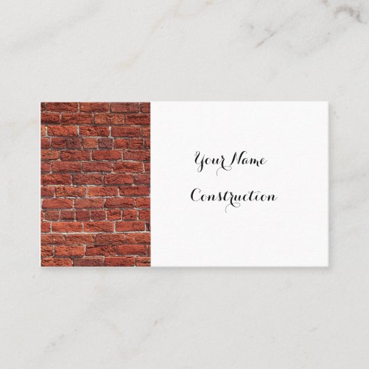Carte De Visite Entreprise de construction de briques simple (Devant)