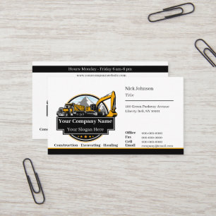 Carte De Visite Entreprise de Construction de Matériel Lourd Profe