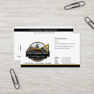Carte De Visite Entreprise de Construction de Matériel Lourd Profe