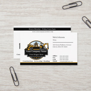 Carte De Visite Entreprise de Construction de Matériel Lourd Profe