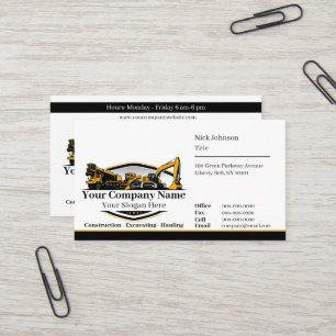 Carte De Visite Entreprise de Construction de Matériel Lourd Profe