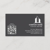Carte De Visite Entreprise de construction, gris blanc, avec code (Dos)
