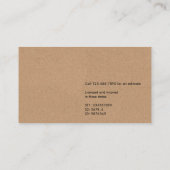 Carte De Visite Entreprise de construction intégrée Nom Faux Kraft (Dos)