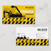 Carte de visite entreprise de construction jaune n (Devant / Derrière)