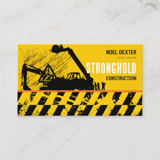 Carte de visite entreprise de construction jaune n (Devant)