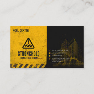 Carte de visite entreprise de construction jaune n