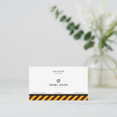Carte de visite entreprise de construction jaune n (Debout devant)