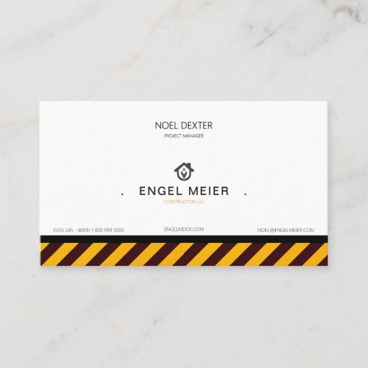 Carte de visite entreprise de construction jaune n (Devant)