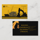 Carte de visite entreprise de construction jaune n (Devant / Derrière)