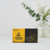 Carte de visite entreprise de construction jaune n (Debout devant)