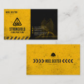 Carte de visite entreprise de construction jaune n (Devant / Derrière)